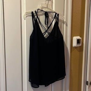 Black spaghetti strap halter top